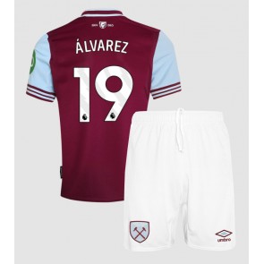 West Ham United Edson Alvarez #19 Hemmatröja Barn 2024-25 Kortärmad (+ Korta byxor)