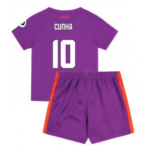 Wolves Matheus Cunha #10 Tredje Tröja Barn 2024-25 Kortärmad (+ Korta byxor)
