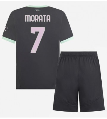 AC Milan Alvaro Morata #7 Tredje Tröja Barn 2024-25 Kortärmad (+ Korta byxor)