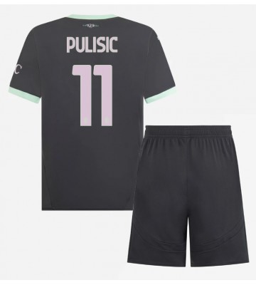 AC Milan Christian Pulisic #11 Tredje Tröja Barn 2024-25 Kortärmad (+ Korta byxor)