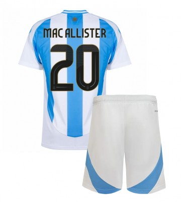 Argentina Alexis Mac Allister #20 Hemmatröja Barn Copa America 2024 Kortärmad (+ Korta byxor)