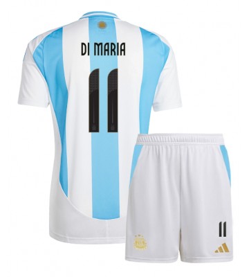 Argentina Angel Di Maria #11 Hemmatröja Barn Copa America 2024 Kortärmad (+ Korta byxor)