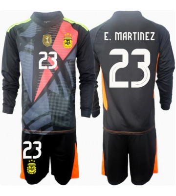 Argentina Emiliano Martinez #23 Målvakt Hemmatröja Barn Copa America 2024 Långärmad (+ Korta byxor)