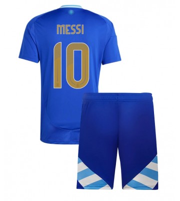 Argentina Lionel Messi #10 Bortatröja Barn Copa America 2024 Kortärmad (+ Korta byxor)