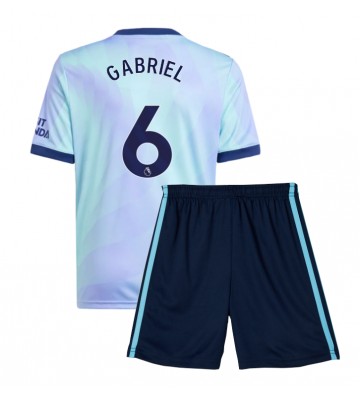 Arsenal Gabriel Magalhaes #6 Tredje Tröja Barn 2024-25 Kortärmad (+ Korta byxor)