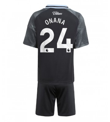 Aston Villa Amadou Onana #24 Bortatröja Barn 2025-26 Kortärmad (+ Korta byxor)