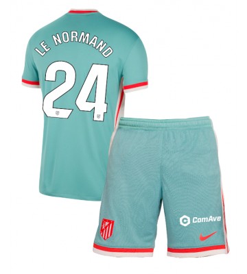 Atletico Madrid Robin Le Normand #24 Bortatröja Barn 2024-25 Kortärmad (+ Korta byxor)