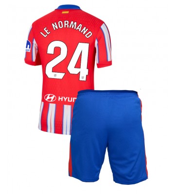 Atletico Madrid Robin Le Normand #24 Hemmatröja Barn 2024-25 Kortärmad (+ Korta byxor)