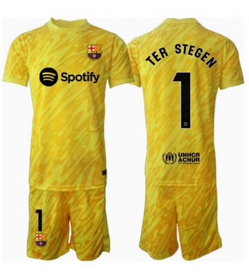 Barcelona Ter Stegen #1 Målvakt Hemmatröja Barn 2024-25 Kortärmad (+ Korta byxor)
