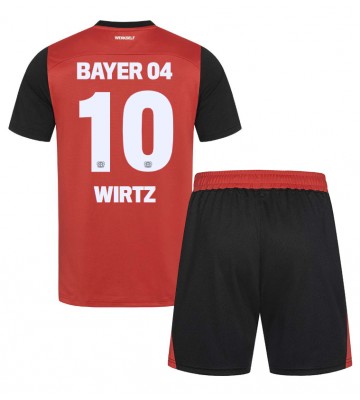 Bayer Leverkusen Florian Wirtz #10 Hemmatröja Barn 2024-25 Kortärmad (+ Korta byxor)