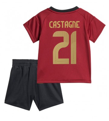 Belgien Timothy Castagne #21 Hemmatröja Barn EM 2024 Kortärmad (+ Korta byxor)