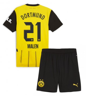 Borussia Dortmund Donyell Malen #21 Hemmatröja Barn 2024-25 Kortärmad (+ Korta byxor)