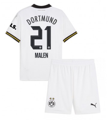 Borussia Dortmund Donyell Malen #21 Tredje Tröja Barn 2024-25 Kortärmad (+ Korta byxor)