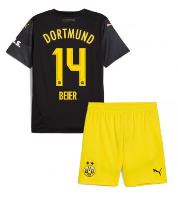 Borussia Dortmund Maximilian Beier #14 Bortatröja Barn 2024-25 Kortärmad (+ Korta byxor)