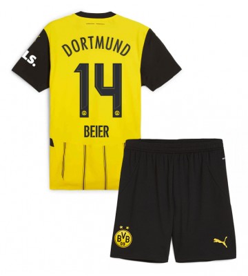 Borussia Dortmund Maximilian Beier #14 Hemmatröja Barn 2024-25 Kortärmad (+ Korta byxor)