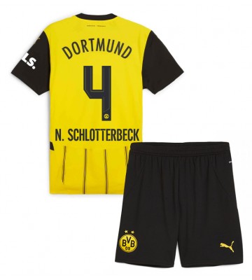 Borussia Dortmund Nico Schlotterbeck #4 Hemmatröja Barn 2024-25 Kortärmad (+ Korta byxor)