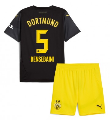 Borussia Dortmund Ramy Bensebaini #5 Bortatröja Barn 2024-25 Kortärmad (+ Korta byxor)
