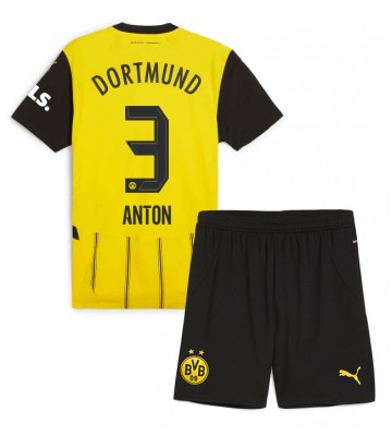 Borussia Dortmund Waldemar Anton #3 Hemmatröja Barn 2024-25 Kortärmad (+ Korta byxor)