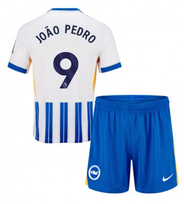 Brighton Joao Pedro #9 Hemmatröja Barn 2024-25 Kortärmad (+ Korta byxor)