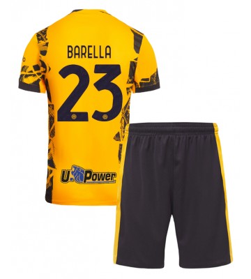 Inter Milan Nicolo Barella #23 Tredje Tröja Barn 2024-25 Kortärmad (+ Korta byxor)