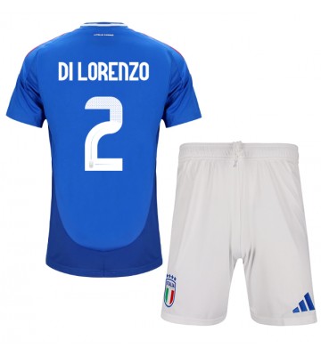 Italien Giovanni Di Lorenzo #2 Hemmatröja Barn EM 2024 Kortärmad (+ Korta byxor)