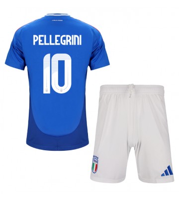 Italien Lorenzo Pellegrini #10 Hemmatröja Barn EM 2024 Kortärmad (+ Korta byxor)