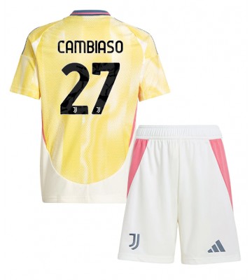 Juventus Andrea Cambiaso #27 Bortatröja Barn 2024-25 Kortärmad (+ Korta byxor)