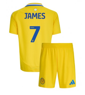 Leeds United Daniel James #7 Bortatröja Barn 2024-25 Kortärmad (+ Korta byxor)
