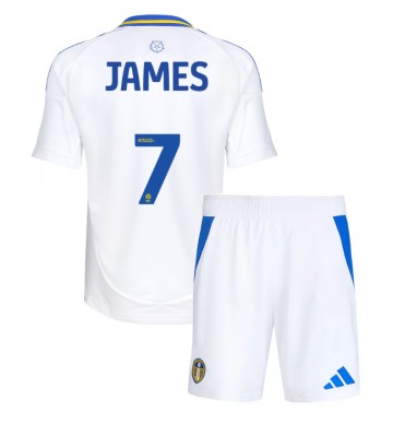 Leeds United Daniel James #7 Hemmatröja Barn 2024-25 Kortärmad (+ Korta byxor)