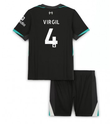 Liverpool Virgil van Dijk #4 Bortatröja Barn 2024-25 Kortärmad (+ Korta byxor)