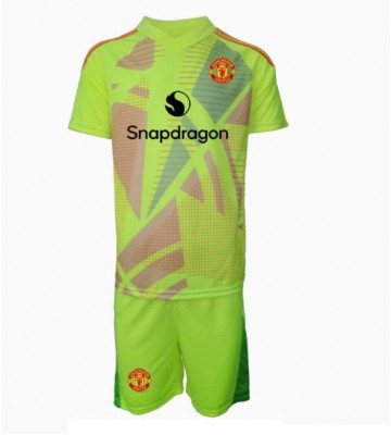 Manchester United Målvakt Bortatröja Barn 2024-25 Kortärmad (+ Korta byxor)