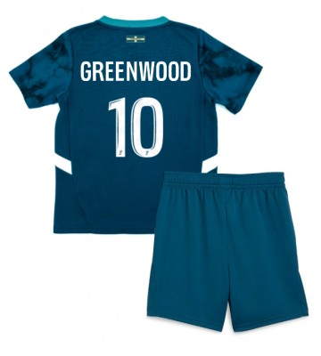 Olympique de Marseille Mason Greenwood #10 Bortatröja Barn 2024-25 Kortärmad (+ Korta byxor)