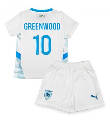 Olympique de Marseille Mason Greenwood #10 Hemmatröja Barn 2024-25 Kortärmad (+ Korta byxor)