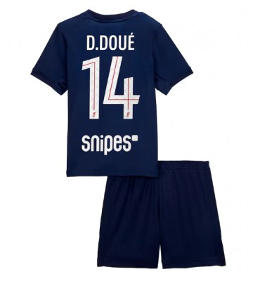Paris Saint-Germain Desire Doue #14 Hemmatröja Barn 2025-26 Kortärmad (+ Korta byxor)