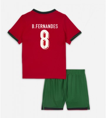 Portugal Bruno Fernandes #8 Hemmatröja Barn EM 2024 Kortärmad (+ Korta byxor)