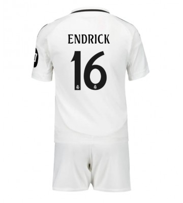 Real Madrid Endrick #16 Hemmatröja Barn 2024-25 Kortärmad (+ Korta byxor)