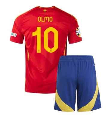 Spanien Dani Olmo #10 Hemmatröja Barn EM 2024 Kortärmad (+ Korta byxor)